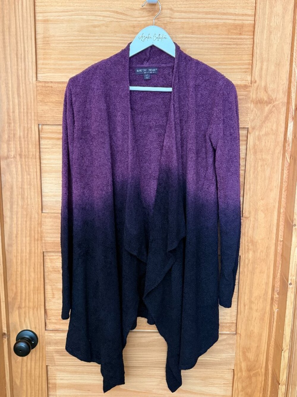 Barefoot Dreams Bamboo Cozy Chic Lite Purple Ombre Open Cardigan Sweater S/M
